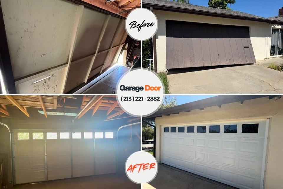 Before and after: garage door repair Hayden, AL